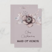 ほこりっぽいバラフローラが私のメイド・オブ・オーナー（花嫁付き添い人）になる 招待状 (正面/裏面)