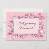 ほこりっぽいバラフローラは花嫁の提案をする 招待状 (正面)