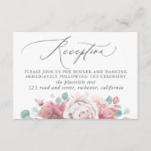 ほこりっぽいバラフローラウェディングレセプション エンクロージャーカード (正面)