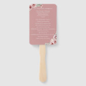 ほこりっぽいバラフローラエレガントな結婚式プログラム ハンドファン (裏面)