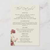 ほこりっぽいバラフローラエレガントな結婚式詳細カード エンクロージャーカード (正面)