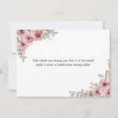ほこりっぽいバラフローラエレガントスクリプトハート サンキューカード (裏面)