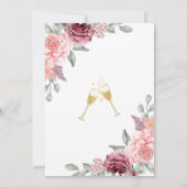 ほこりっぽいバラフローラエレガント金ゴールドブライダルシャワー 招待状 (裏面)