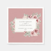 ほこりっぽいバラフローラエレガント金ゴールド幾何学的 スタンダードカクテルナプキン (正面)