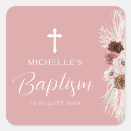 ほこりっぽいバラフローラクロス洗礼 スクエアシール