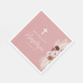 ほこりっぽいバラフローラクロス洗礼 スタンダードランチョンナプキン (角)