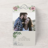 ほこりっぽいバラフローラグリーンリーオールインワン招待状 オールインワン招待状 (外側)