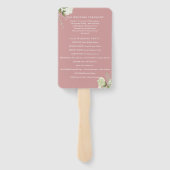 ほこりっぽいバラフローラストリングライト結婚式 プログラム ハンドファン (裏面)