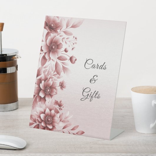 ほこりっぽいバラフローラテーブルトップシンボルや象徴 台座サイン (インサイチュ)