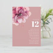 ほこりっぽいバラフローラテーブル番号座席表 招待状 (スタンド正面)