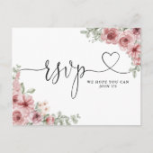 ほこりっぽいバラフローラハートスクリプトソングリクエストカード インビテーションポストカード (正面)