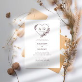 ほこりっぽいバラフローラハート結婚式招待状 招待状