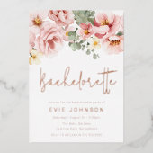 ほこりっぽいバラフローラバチェロレッテバラ金ゴールド 箔招待状 (正面)