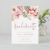 ほこりっぽいバラフローラバチェロレッテバラ金ゴールド 箔招待状 (立ち正面)