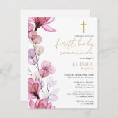 ほこりっぽいバラフローラファーストホーリーコミューン招待状 ポストカード (正面/裏面)