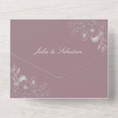 ほこりっぽいバラフローラフォト結婚式招待状 オールインワン招待状 (裏面)