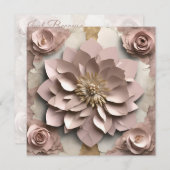 ほこりっぽいバラフローラフラットカード – 任意の大事な行事 招待状 (正面/裏面)