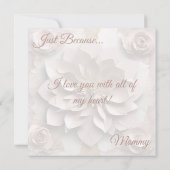 ほこりっぽいバラフローラフラットカード – 任意の大事な行事 招待状 (裏面)