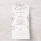 ほこりっぽいバラフローラブライダルシャワーオールインワン招待状 オールインワン招待状 (内側)