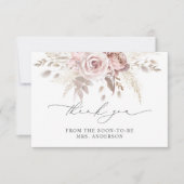 ほこりっぽいバラフローラブライダルシャワーサンキューカード サンキューカード (正面)