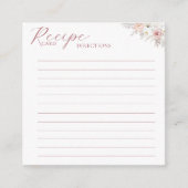 ほこりっぽいバラフローラブライダルシャワーレシピカード挿入 エンクロージャーカード (正面)