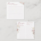 ほこりっぽいバラフローラブライダルシャワーレシピカード挿入 エンクロージャーカード (正面/裏面)