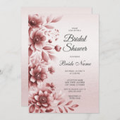 ほこりっぽいバラフローラブライダルシャワー招待 招待状 (正面/裏面)
