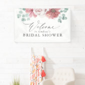 ほこりっぽいバラフローラブライダル/ベビーシャワーへようこそ 横断幕 (インサイチュ)