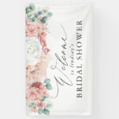 ほこりっぽいバラフローラブライダル/ベビーシャワーウェルカムバン 横断幕 (縦)