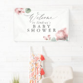 ほこりっぽいバラフローラベビーまたはブライダルシャワー歓迎 横断幕 (インサイチュ)