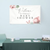 ほこりっぽいバラフローラベビーまたはブライダルシャワー歓迎 横断幕 (トレードショー)