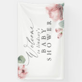 ほこりっぽいバラフローラベビーまたはブライダルシャワー歓迎 横断幕 (縦)