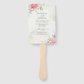 ほこりっぽいバラフローラボホ結婚式 プログラムハンドファン ハンドファン (正面)