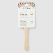 ほこりっぽいバラフローラリース結婚式 プログラム ハンドファン (裏面)