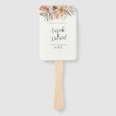 ほこりっぽいバラフローラリース結婚式 プログラム ハンドファン (正面)