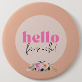 ほこりっぽいバラフローラレトロ"こんにちは4ああ！" 缶バッジ (正面)