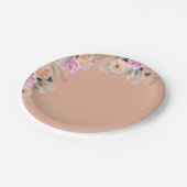 ほこりっぽいバラフローラレトロ ペーパープレート (アングル)