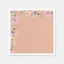 ほこりっぽいバラフローラレトロ(文字なし) スタンダードカクテルナプキン