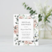 ほこりっぽいバラフローラ予算ブライダルシャワー招待 (スタンド正面)