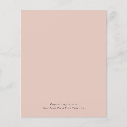 ほこりっぽいバラフローラ予算ブライダルシャワー招待 チラシ (裏面)