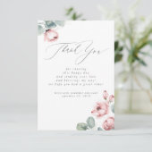 ほこりっぽいバラフローラ小さな赤ちゃんシャワーありがとう サンキューカード (スタンド正面)