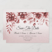 ほこりっぽいバラフローラ日付の保存 セーブザデート (正面/裏面)