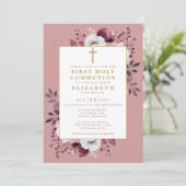 ほこりっぽいバラフローラ植物第1聖餐式 招待状 (スタンド正面)