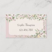 ほこりっぽいバラフローラ水彩 名刺 (正面)
