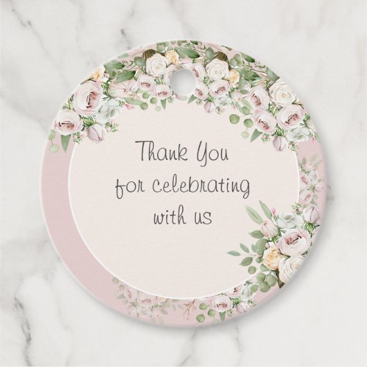 ほこりっぽいバラフローラ水感謝してい色あなた フェイバータグ (正面)