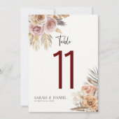 ほこりっぽいバラフローラ結婚リースのテーブル番号 (正面)