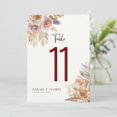 ほこりっぽいバラフローラ結婚リースのテーブル番号 (スタンド正面)