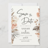 ほこりっぽいバラフローラ結婚リース セーブザデート (正面)