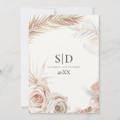 ほこりっぽいバラフローラ結婚リース セーブザデート (裏面)