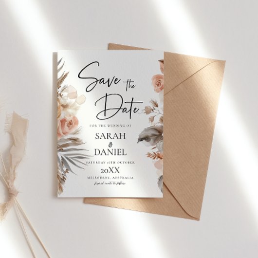 ほこりっぽいバラフローラ結婚リース セーブザデート